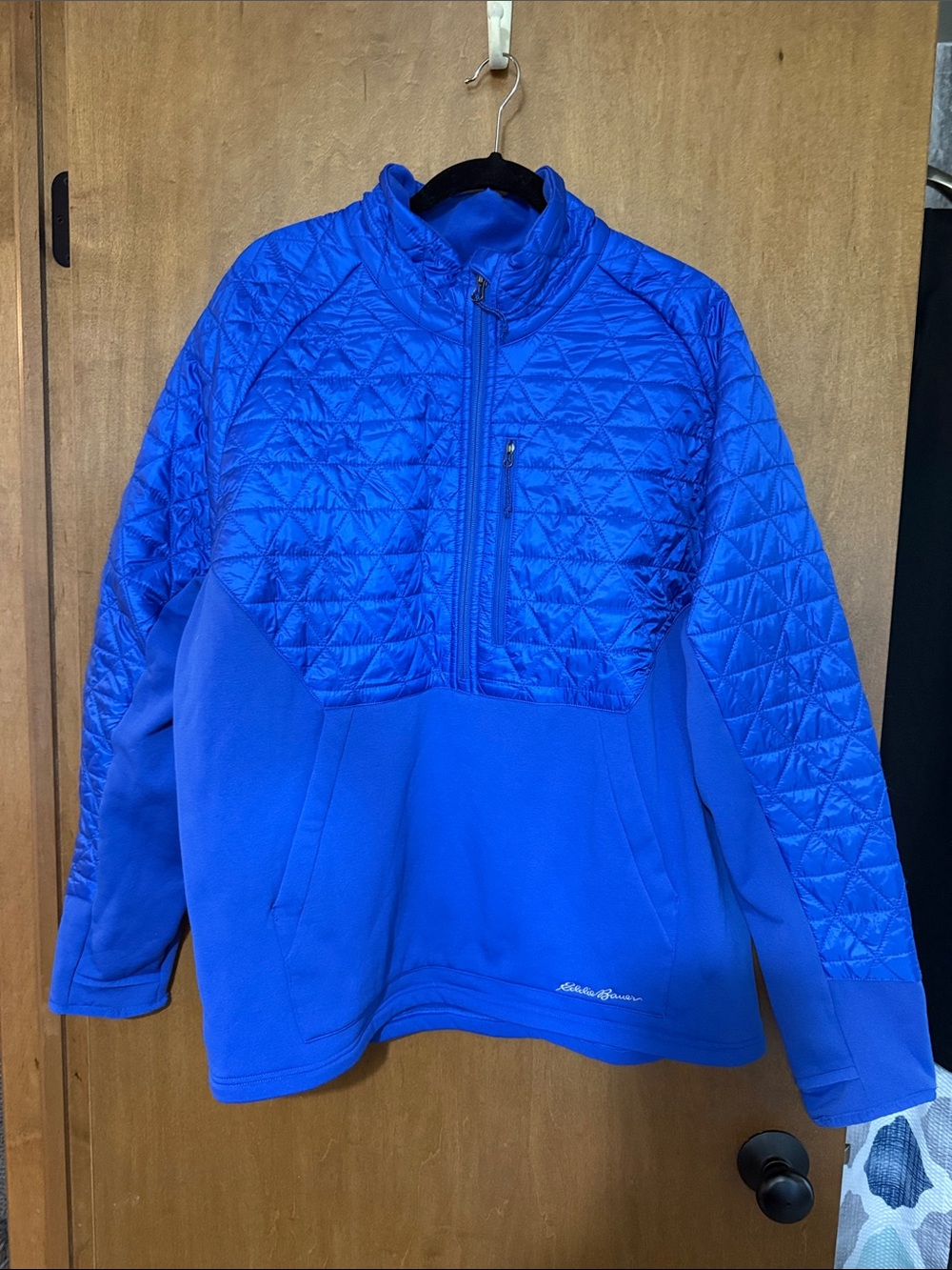 NWOT Eddie Bauer Women’s Quilted Blue Half-Zip Jacket